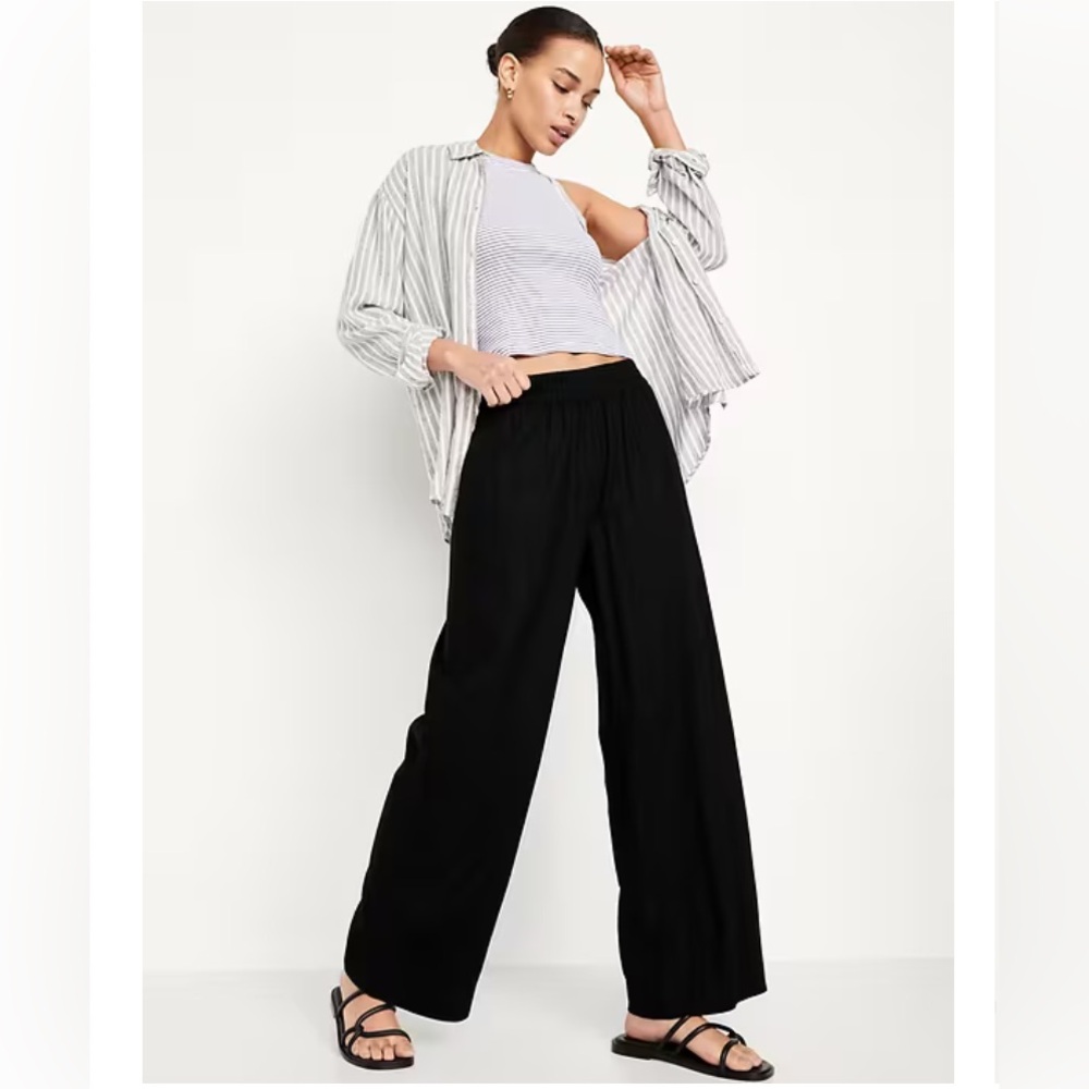 Old Navy High-Waisted Linen-Blend Wide-Leg Pants